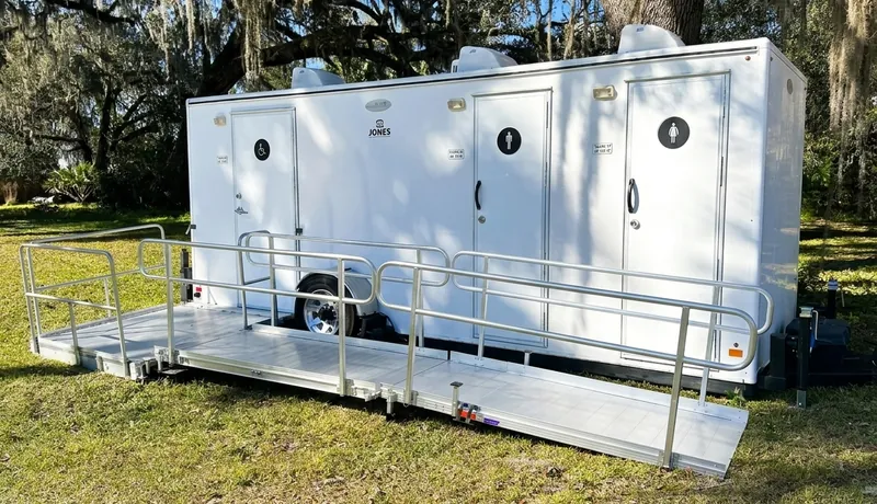 ADA Restroom Trailer on-site placement in Oklahoma City, OK