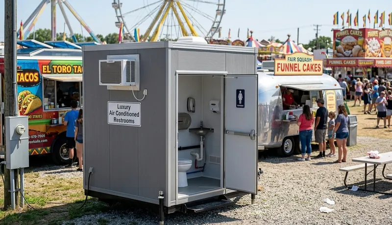 Climate-Controlled Porta Potty rental unit in Oklahoma City, OK
