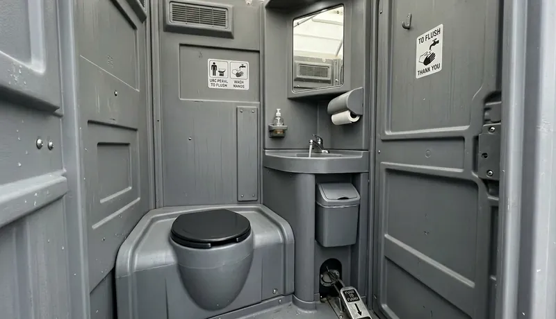 Deluxe Porta Potty (with Flushing) construction deployment in Oklahoma City, OK