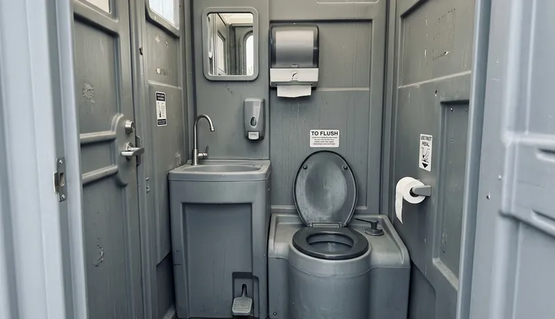 Deluxe Porta Potty (with Flushing) clean interior in Oklahoma City, OK