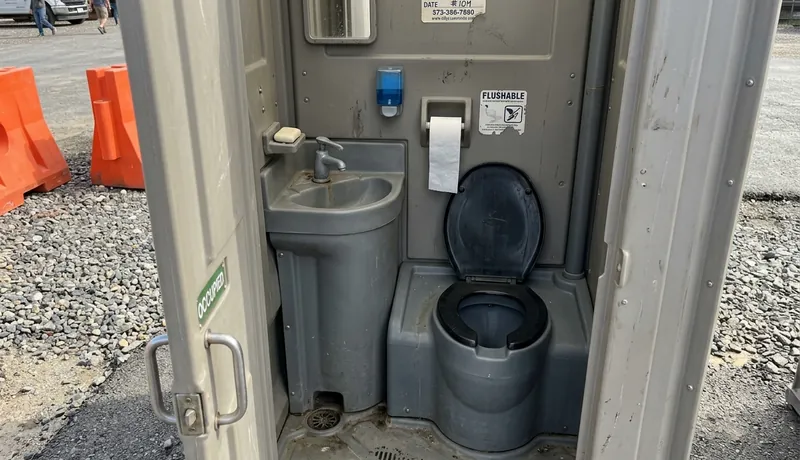 Flushable Porta Potty construction deployment in Oklahoma City, OK