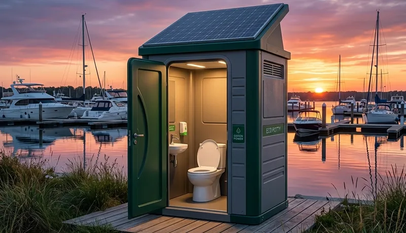 Solar-Powered Porta Potty clean interior in Oklahoma City, OK