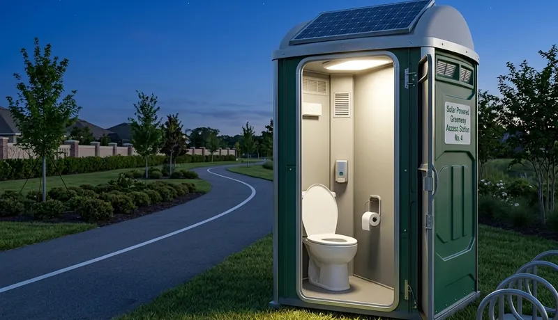 Solar-Powered Porta Potty construction deployment in Oklahoma City, OK