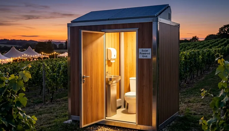 Solar-Powered Porta Potty rental unit in Oklahoma City, OK