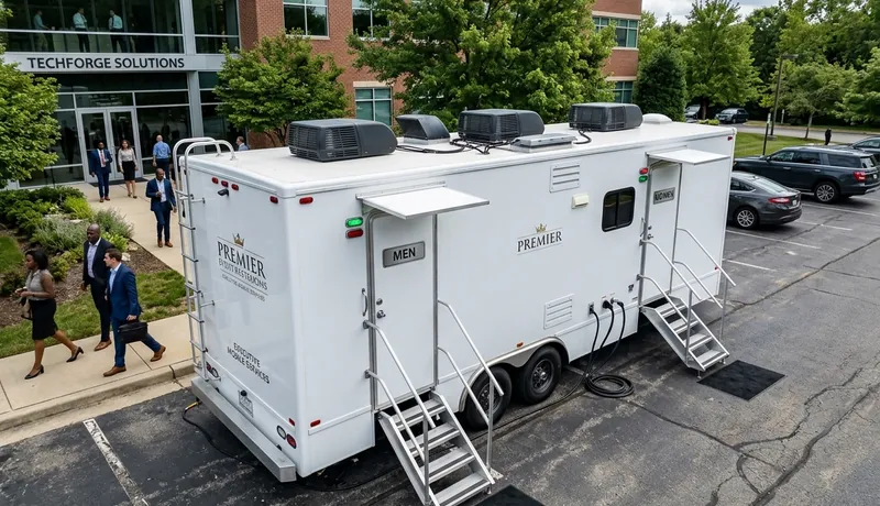 VIP Restroom Trailer on-site placement in Oklahoma City, OK