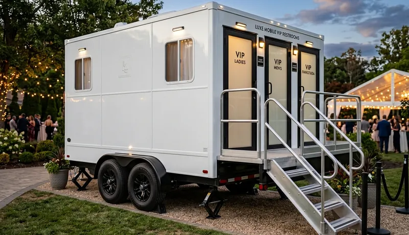 Luxury Restroom Cabin delivery to site in Oklahoma City, OK
